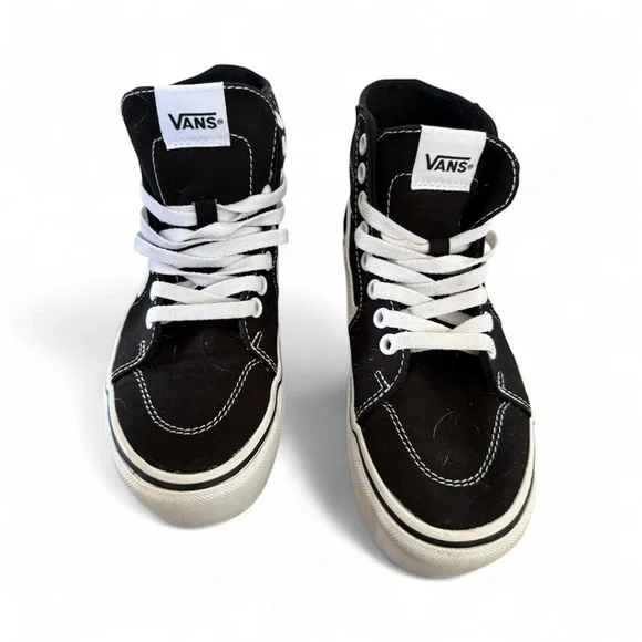 Vans Classic Black and White Platform High-Tops - Picture 2 of 7